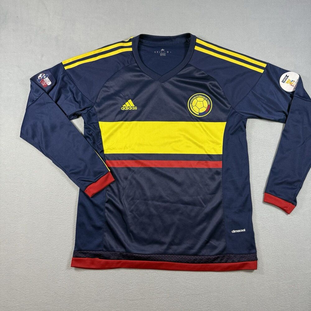 Colombia National Team Soccer Jersey Copa America Adidas Long Sleeve Sz M 2015